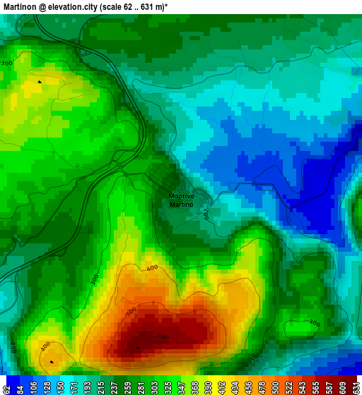 Martínon elevation map