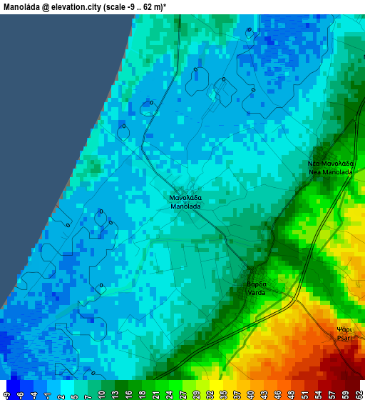 Manoláda elevation map