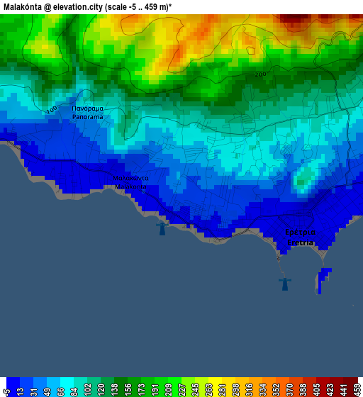 Malakónta elevation map