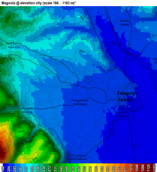 Magoúla elevation map