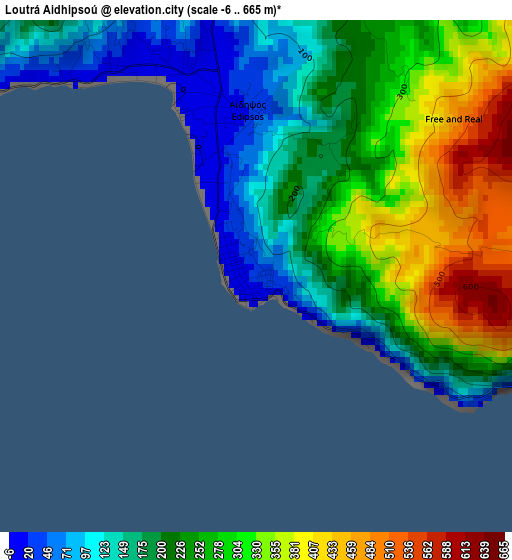 Loutrá Aidhipsoú elevation map