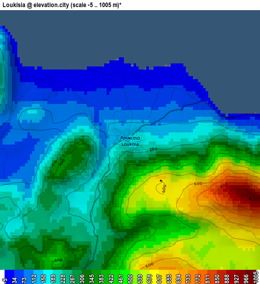 Loukísia elevation map