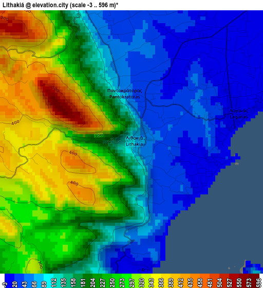 Lithakiá elevation map