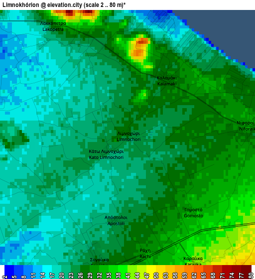 Limnokhórion elevation map