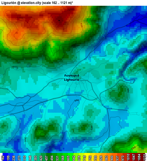 Ligourión elevation map