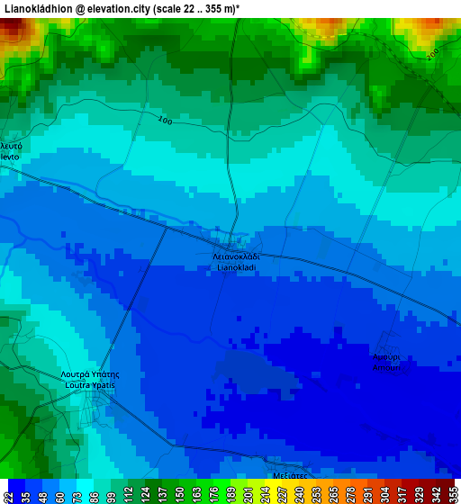 Lianokládhion elevation map