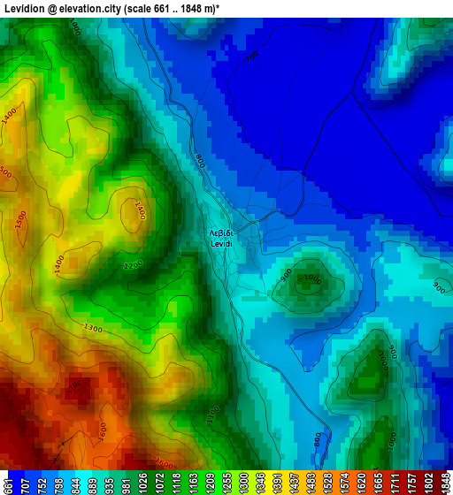 Levídion elevation map