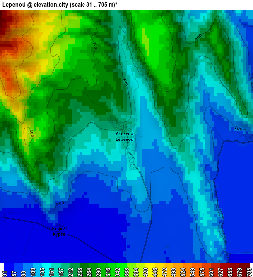 Lepenoú elevation map