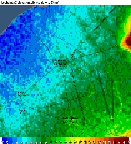 Lechainá elevation map