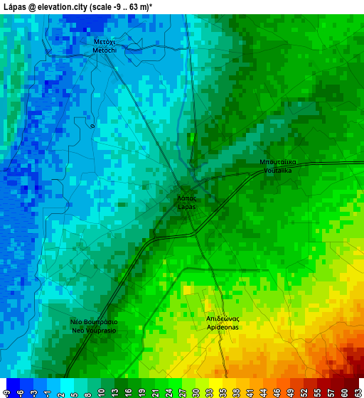 Lápas elevation map