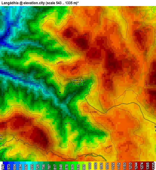 Langádhia elevation map