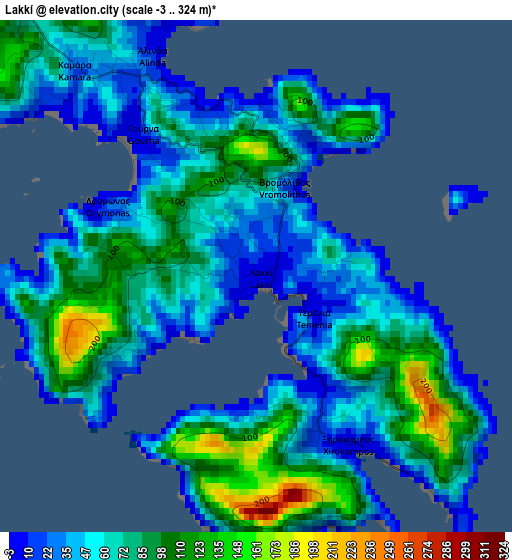 Lakkí elevation map