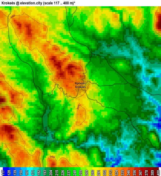 Krokeés elevation map