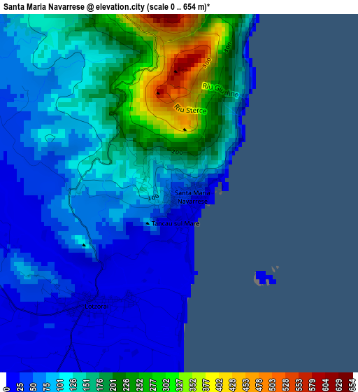 Santa Maria Navarrese elevation map