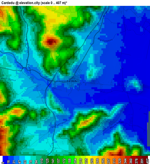 Cardedu elevation map