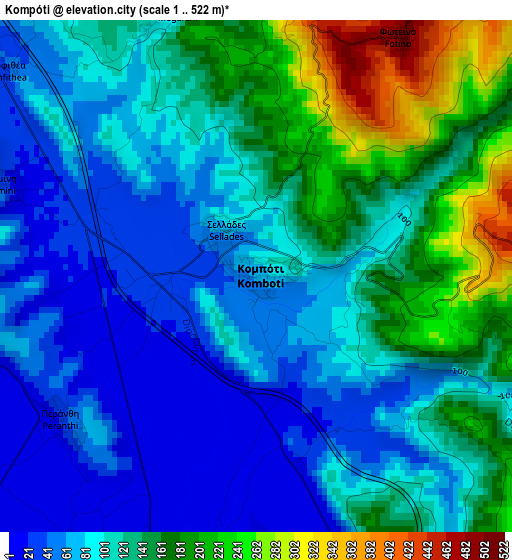 Kompóti elevation map