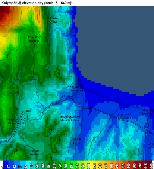 Kolympári elevation map