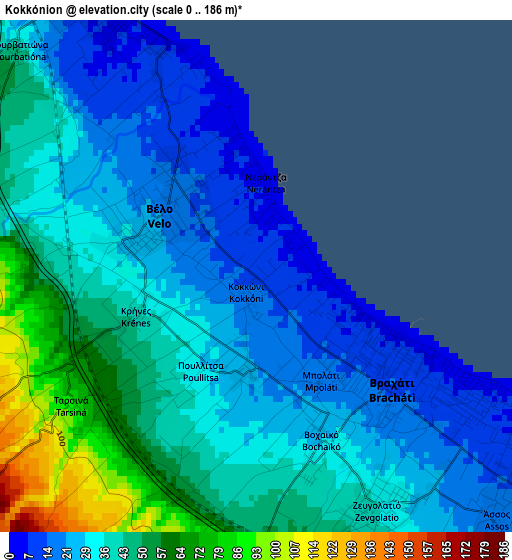 Kokkónion elevation map