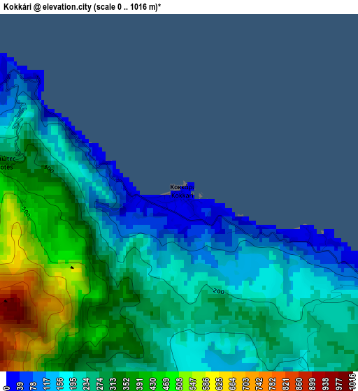 Kokkári elevation map