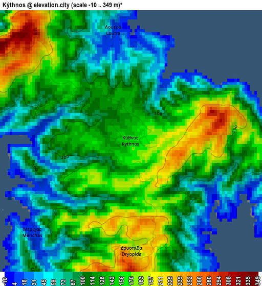 Kýthnos elevation map