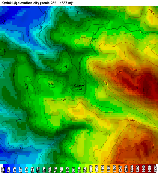 Kyriáki elevation map