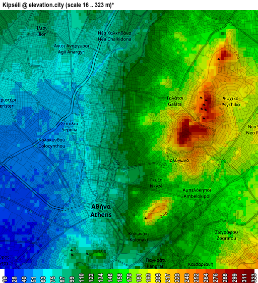 Kipséli elevation map