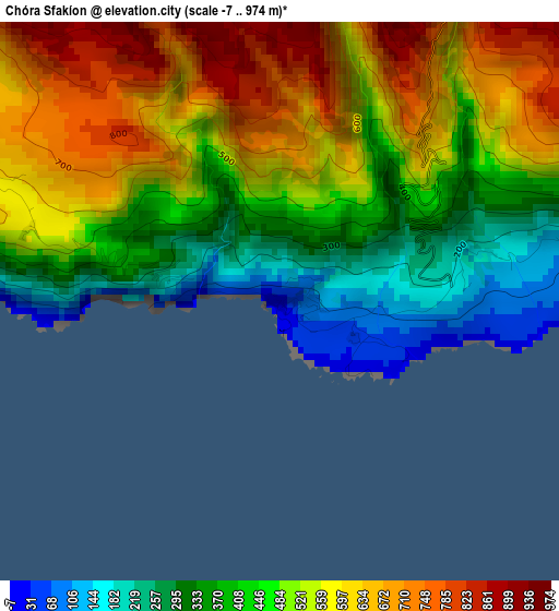 Chóra Sfakíon elevation map