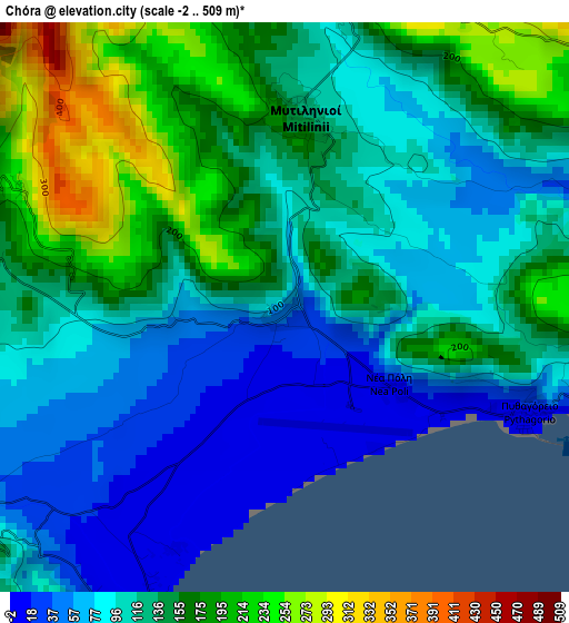 Chóra elevation map