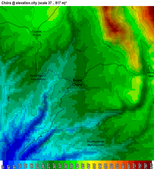 Chóra elevation map