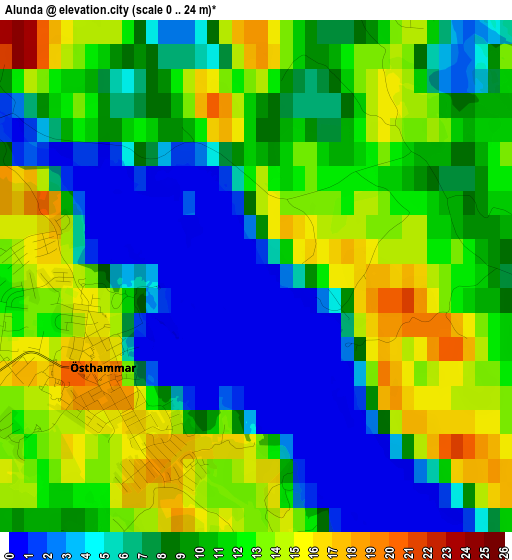 Alunda elevation map