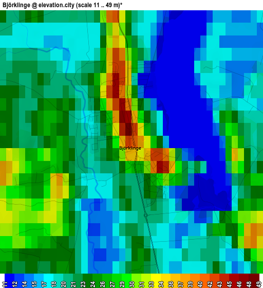 Björklinge elevation map