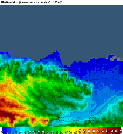 Khalkoútsion elevation map