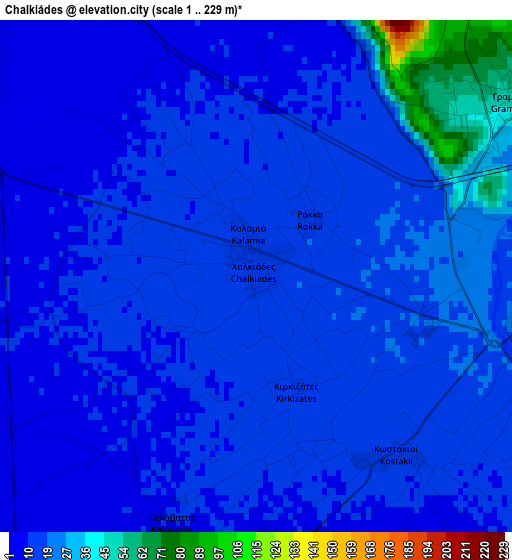 Chalkiádes elevation map