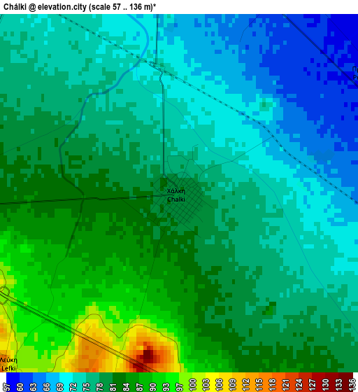 Chálki elevation map