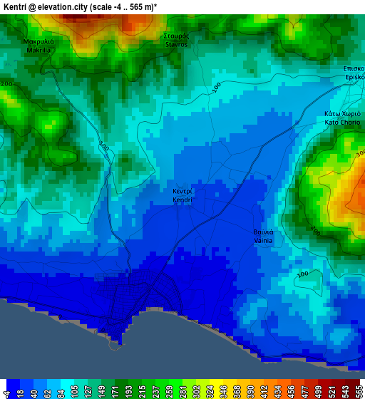 Kentrí elevation map