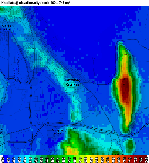 Katsikás elevation map