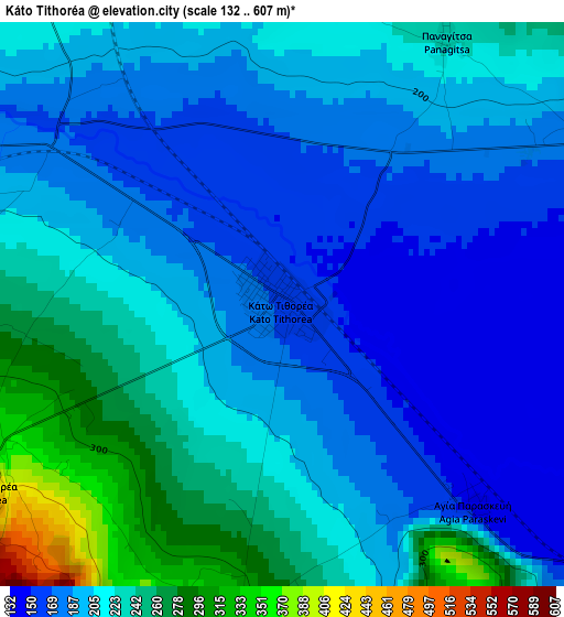 Káto Tithoréa elevation map