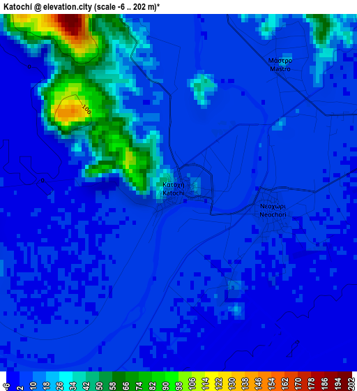 Katochí elevation map