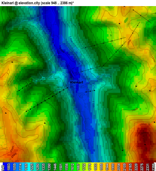 Kleinarl elevation map