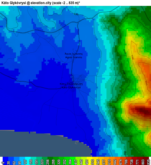 Káto Glykóvrysi elevation map