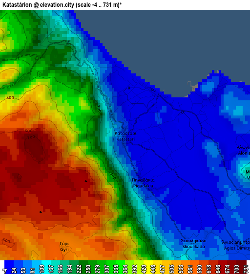 Katastárion elevation map