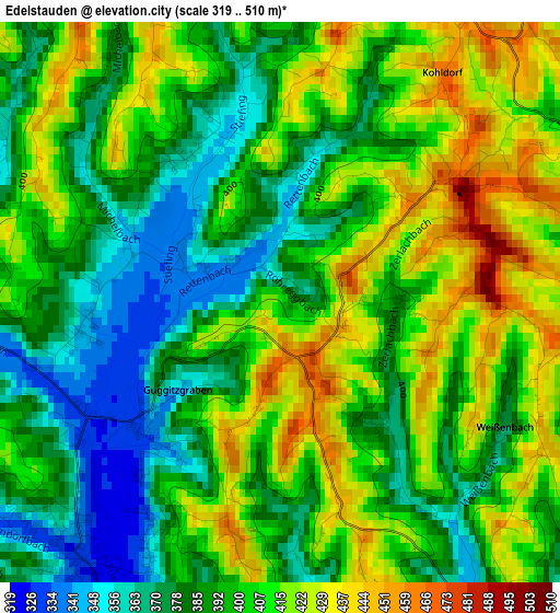 Edelstauden elevation map