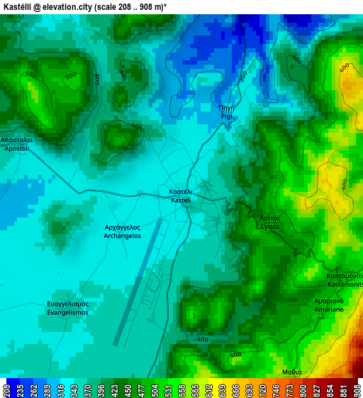 Kastélli elevation map