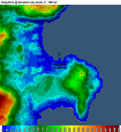 Karpathos elevation map