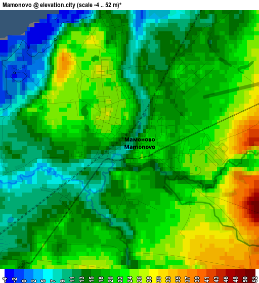 Mamonovo elevation map