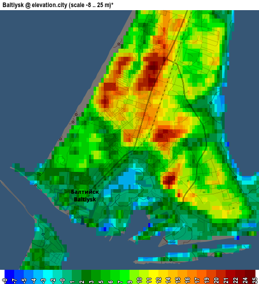 Baltiysk elevation map