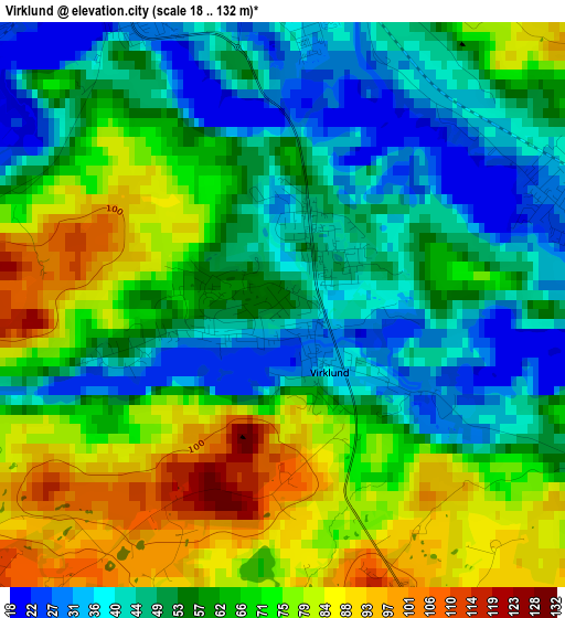 Virklund elevation map