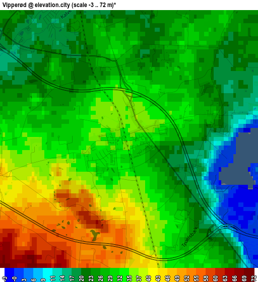 Vipperød elevation map