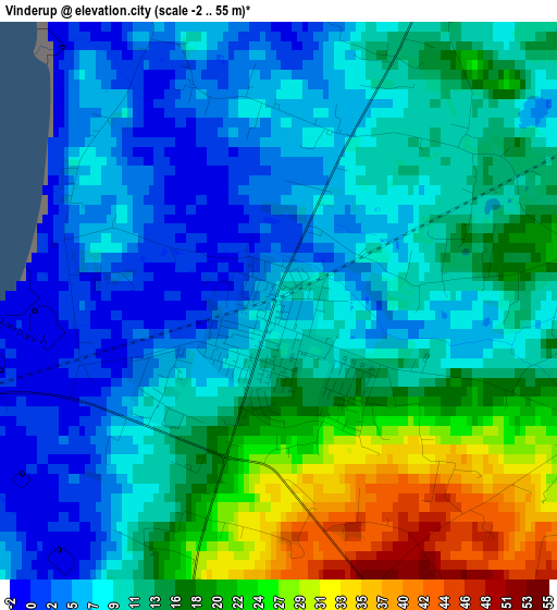 Vinderup elevation map