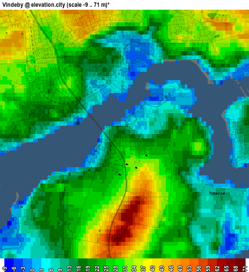 Vindeby elevation map